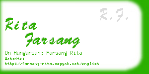 rita farsang business card